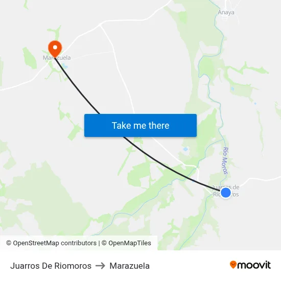 Juarros De Riomoros to Marazuela map
