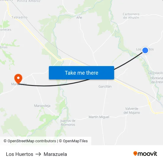 Los Huertos to Marazuela map