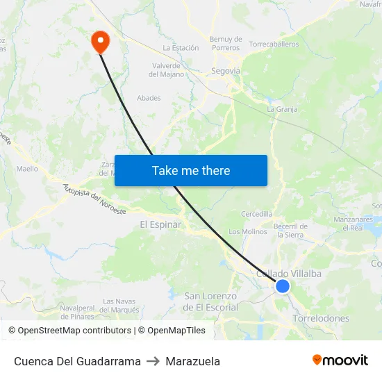 Cuenca Del Guadarrama to Marazuela map