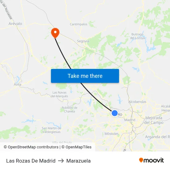 Las Rozas De Madrid to Marazuela map