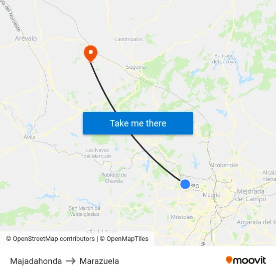 Majadahonda to Marazuela map