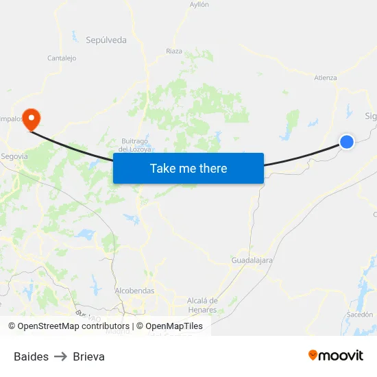 Baides to Brieva map