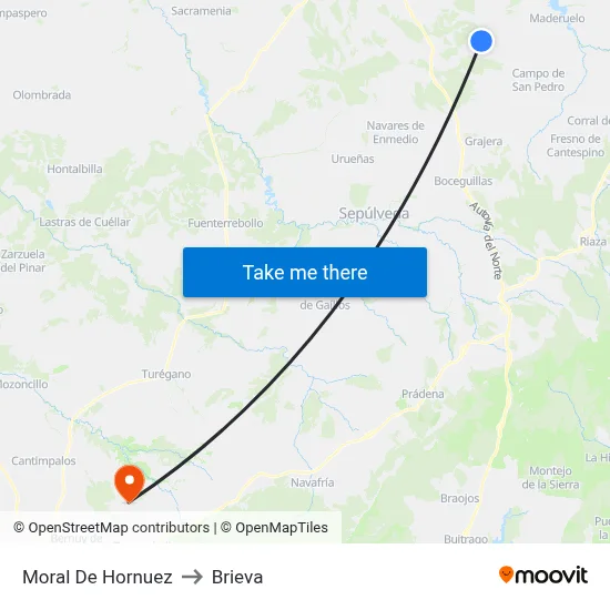 Moral De Hornuez to Brieva map