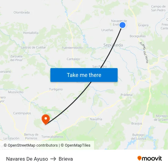 Navares De Ayuso to Brieva map
