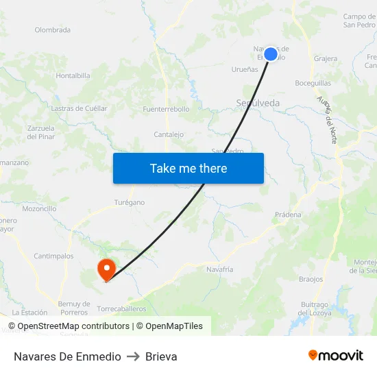 Navares De Enmedio to Brieva map