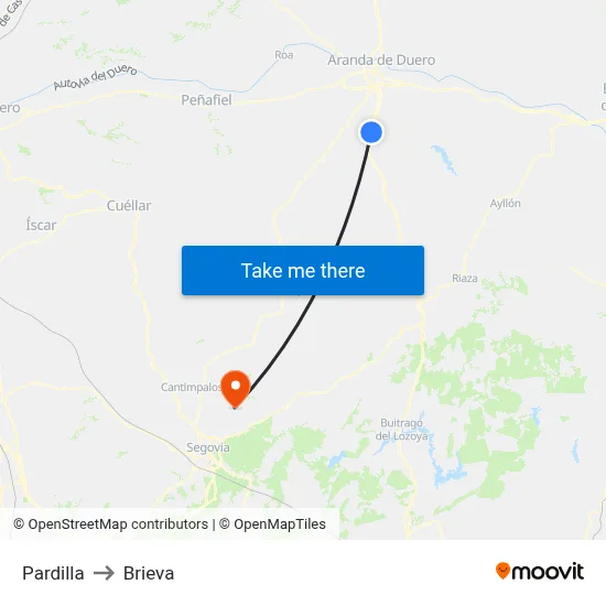 Pardilla to Brieva map