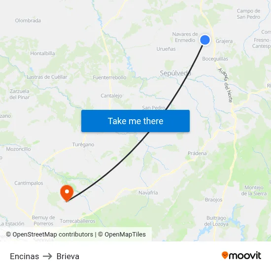 Encinas to Brieva map
