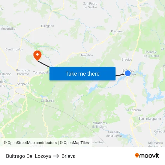 Buitrago Del Lozoya to Brieva map