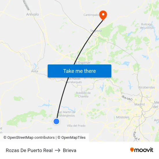 Rozas De Puerto Real to Brieva map