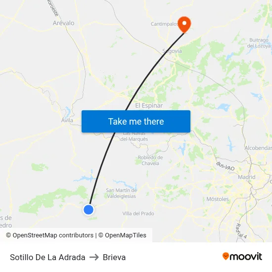 Sotillo De La Adrada to Brieva map