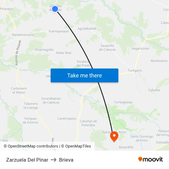 Zarzuela Del Pinar to Brieva map