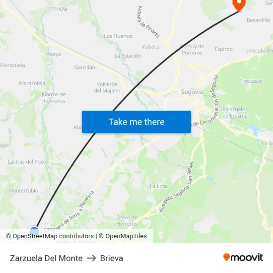 Zarzuela Del Monte to Brieva map