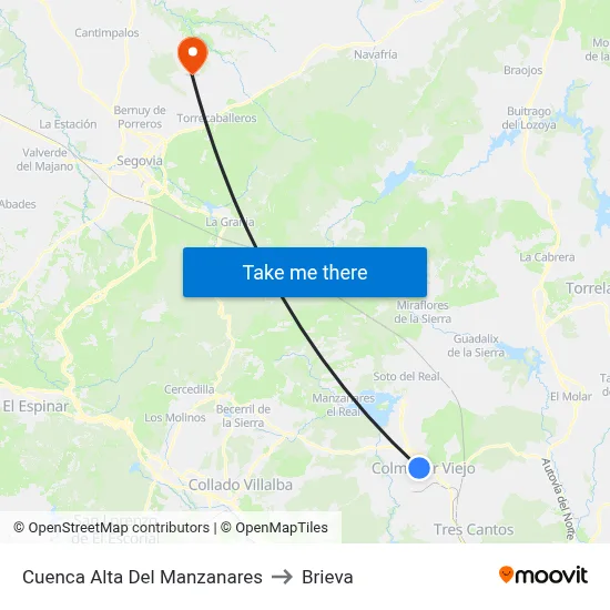 Cuenca Alta Del Manzanares to Brieva map