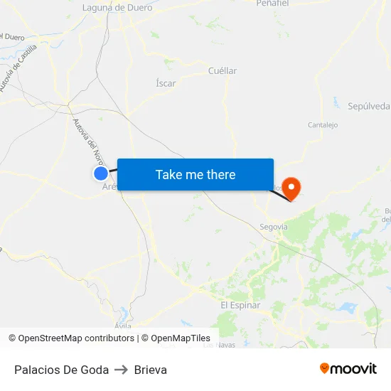 Palacios De Goda to Brieva map