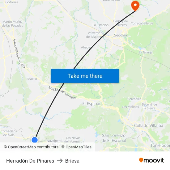 Herradón De Pinares to Brieva map