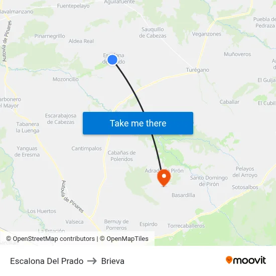 Escalona Del Prado to Brieva map