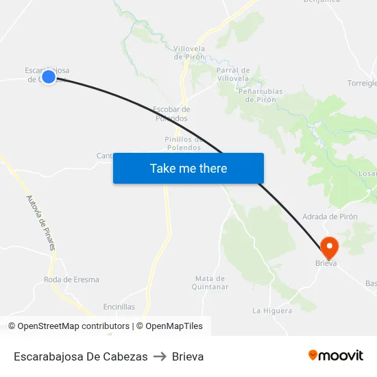 Escarabajosa De Cabezas to Brieva map