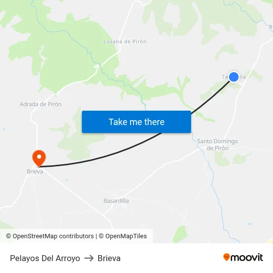 Pelayos Del Arroyo to Brieva map