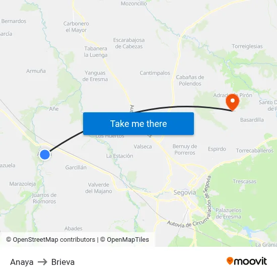 Anaya to Brieva map
