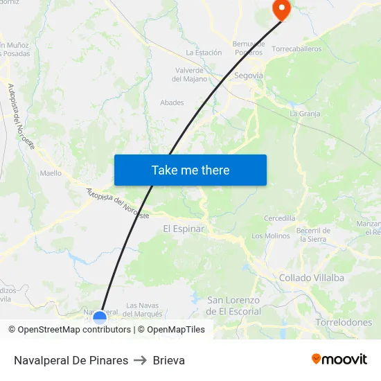 Navalperal De Pinares to Brieva map