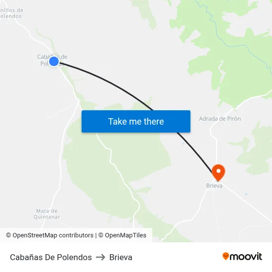 Cabañas De Polendos to Brieva map