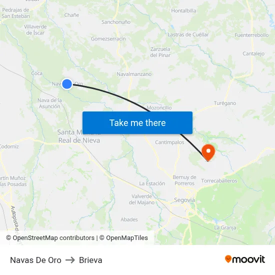 Navas De Oro to Brieva map