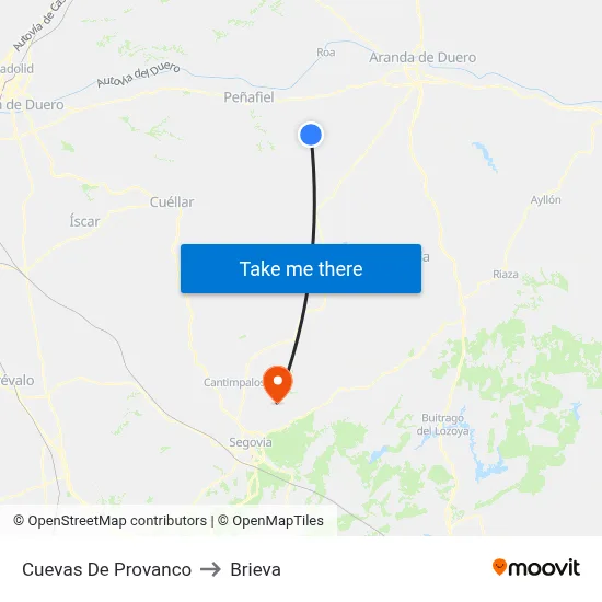 Cuevas De Provanco to Brieva map