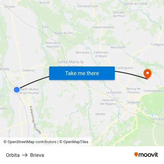 Orbita to Brieva map