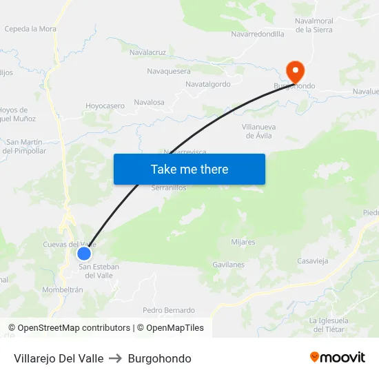Villarejo Del Valle to Burgohondo map