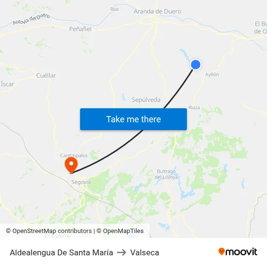Aldealengua De Santa María to Valseca map