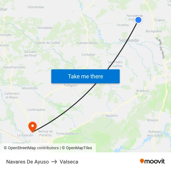 Navares De Ayuso to Valseca map