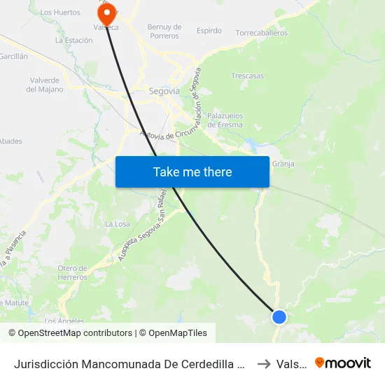 Jurisdicción Mancomunada De Cerdedilla Y Navacerrada to Valseca map
