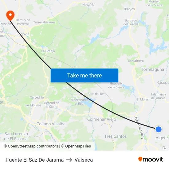 Fuente El Saz De Jarama to Valseca map