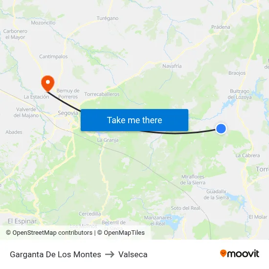 Garganta De Los Montes to Valseca map
