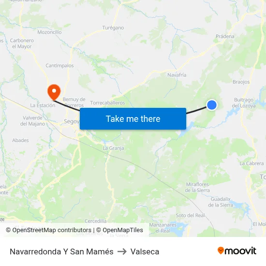Navarredonda Y San Mamés to Valseca map