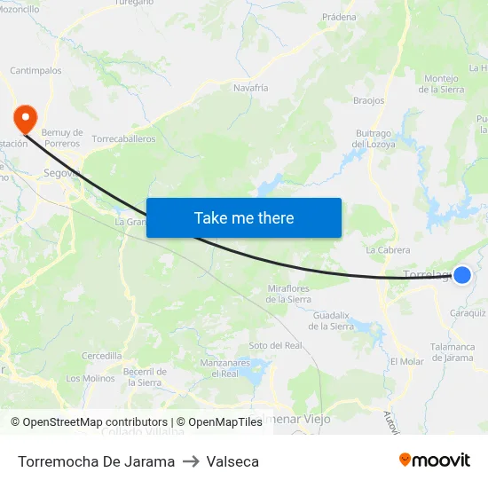 Torremocha De Jarama to Valseca map