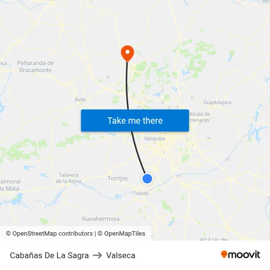 Cabañas De La Sagra to Valseca map