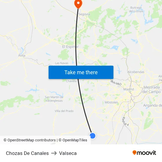 Chozas De Canales to Valseca map