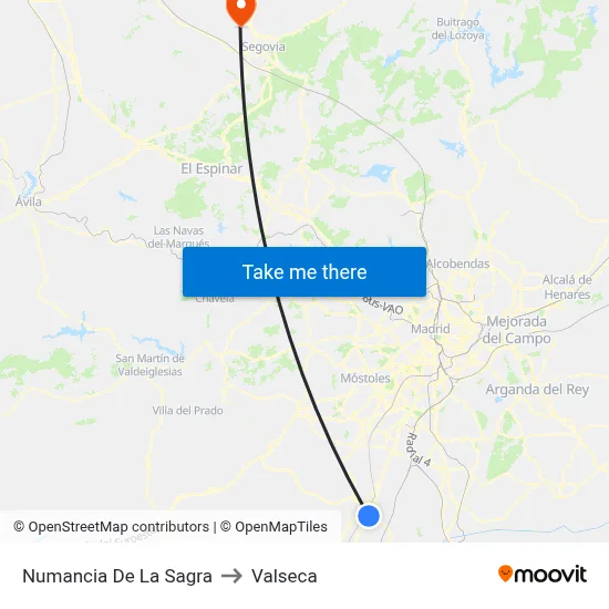 Numancia De La Sagra to Valseca map