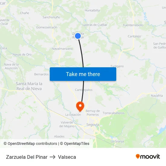Zarzuela Del Pinar to Valseca map