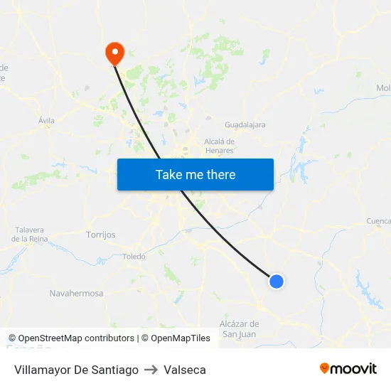 Villamayor De Santiago to Valseca map