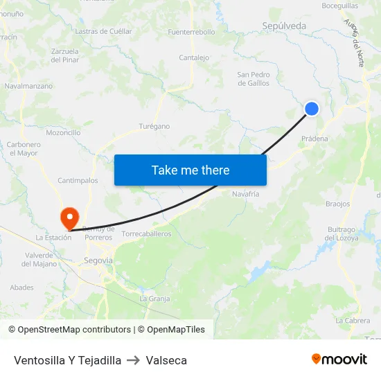 Ventosilla Y Tejadilla to Valseca map
