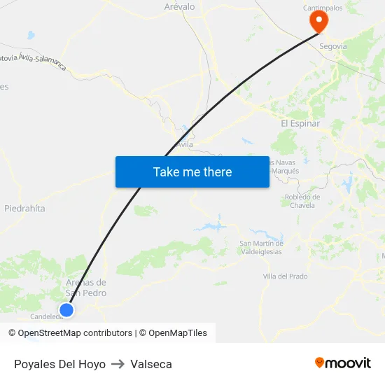 Poyales Del Hoyo to Valseca map