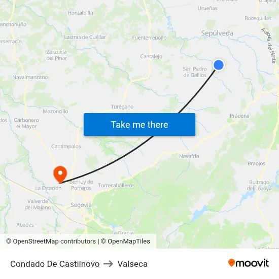 Condado De Castilnovo to Valseca map