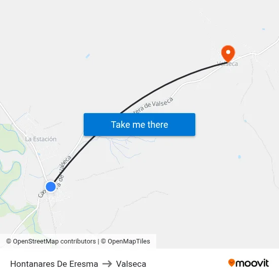 Hontanares De Eresma to Valseca map