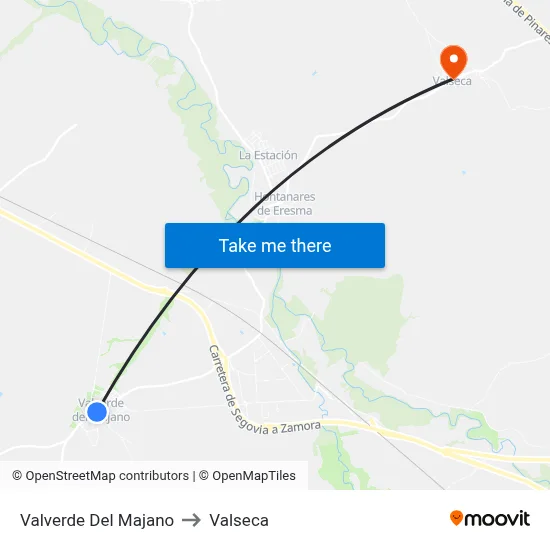 Valverde Del Majano to Valseca map