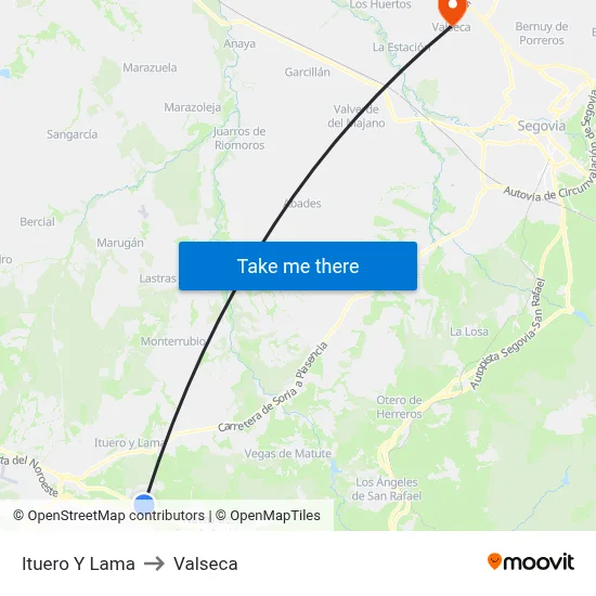 Ituero Y Lama to Valseca map