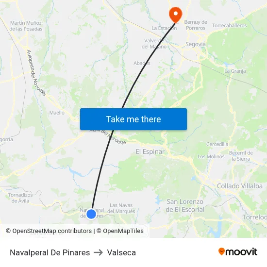 Navalperal De Pinares to Valseca map