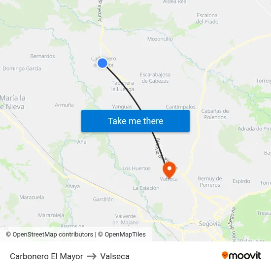 Carbonero El Mayor to Valseca map