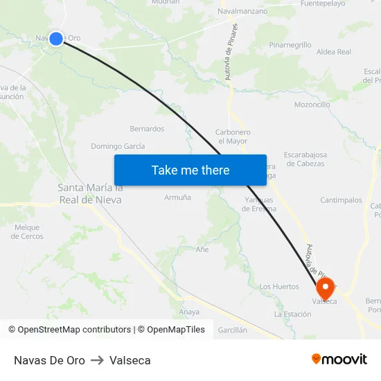 Navas De Oro to Valseca map